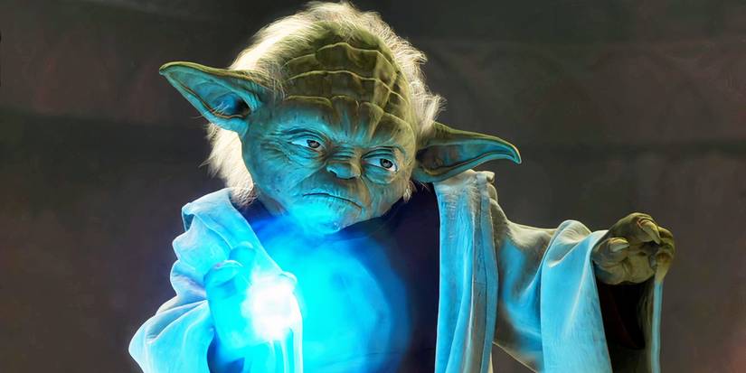 Yoda absorvendo relâmpago da Força