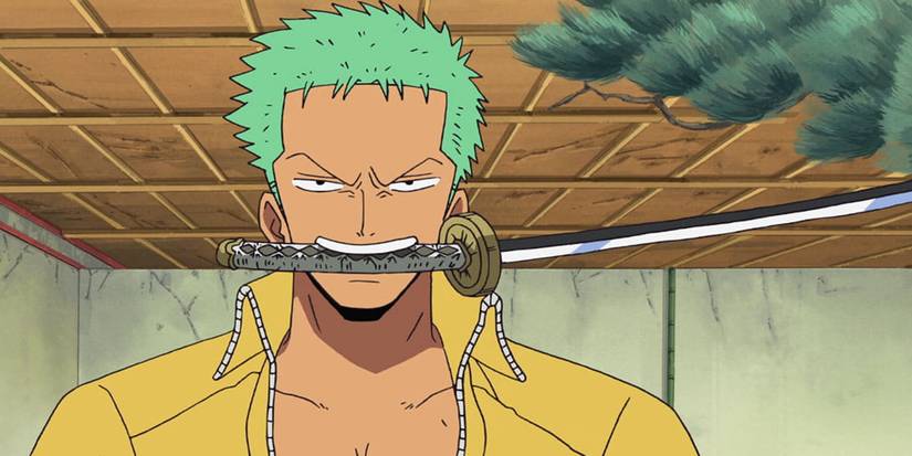 Zoro tenant son épée avec ses dents dans One Piece 289 (Source : One Piece)