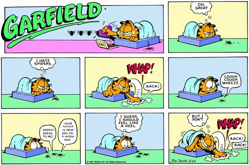 15 Funniest Garfield Comics Where He Tries to Swat a Spider