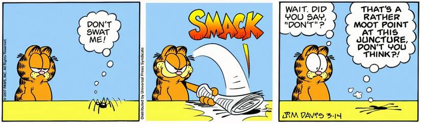 15 Funniest Garfield Comics Where He Tries to Swat a Spider