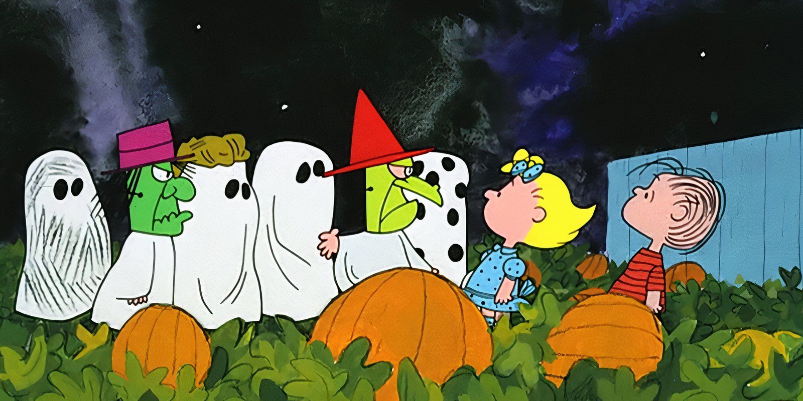 Everyone in the pumpkin patch in It's The Great Pumpkin, Charlie Brown