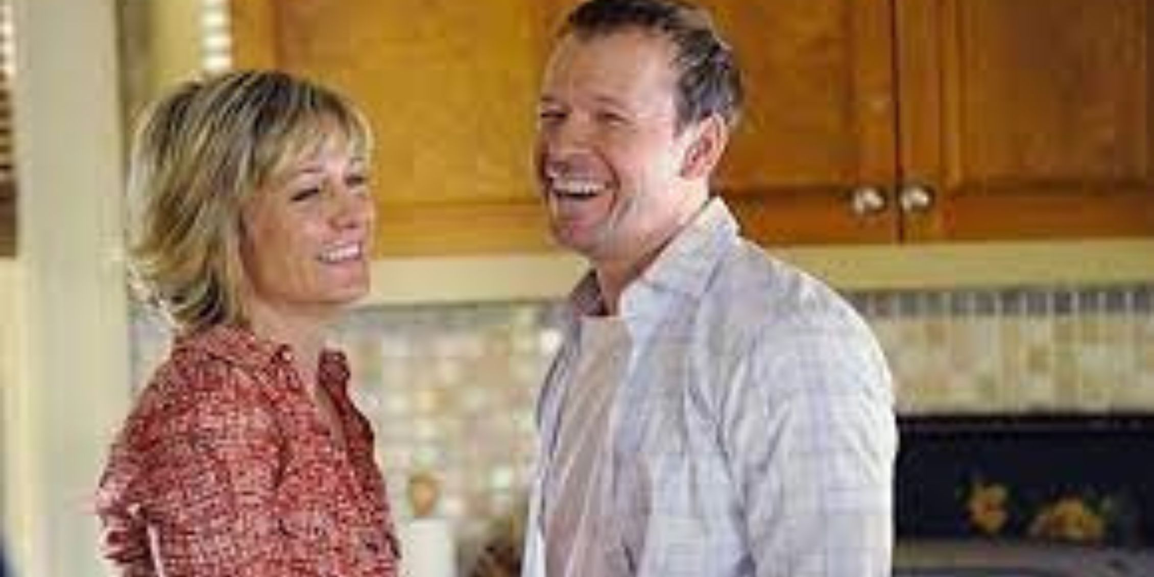 Blue Bloods Danny and Linda laughing in the kitchen