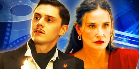 American Horror Story Hotel Evan Peters as James March and Demi Moore as Elisabeth Sparkle in The Substance