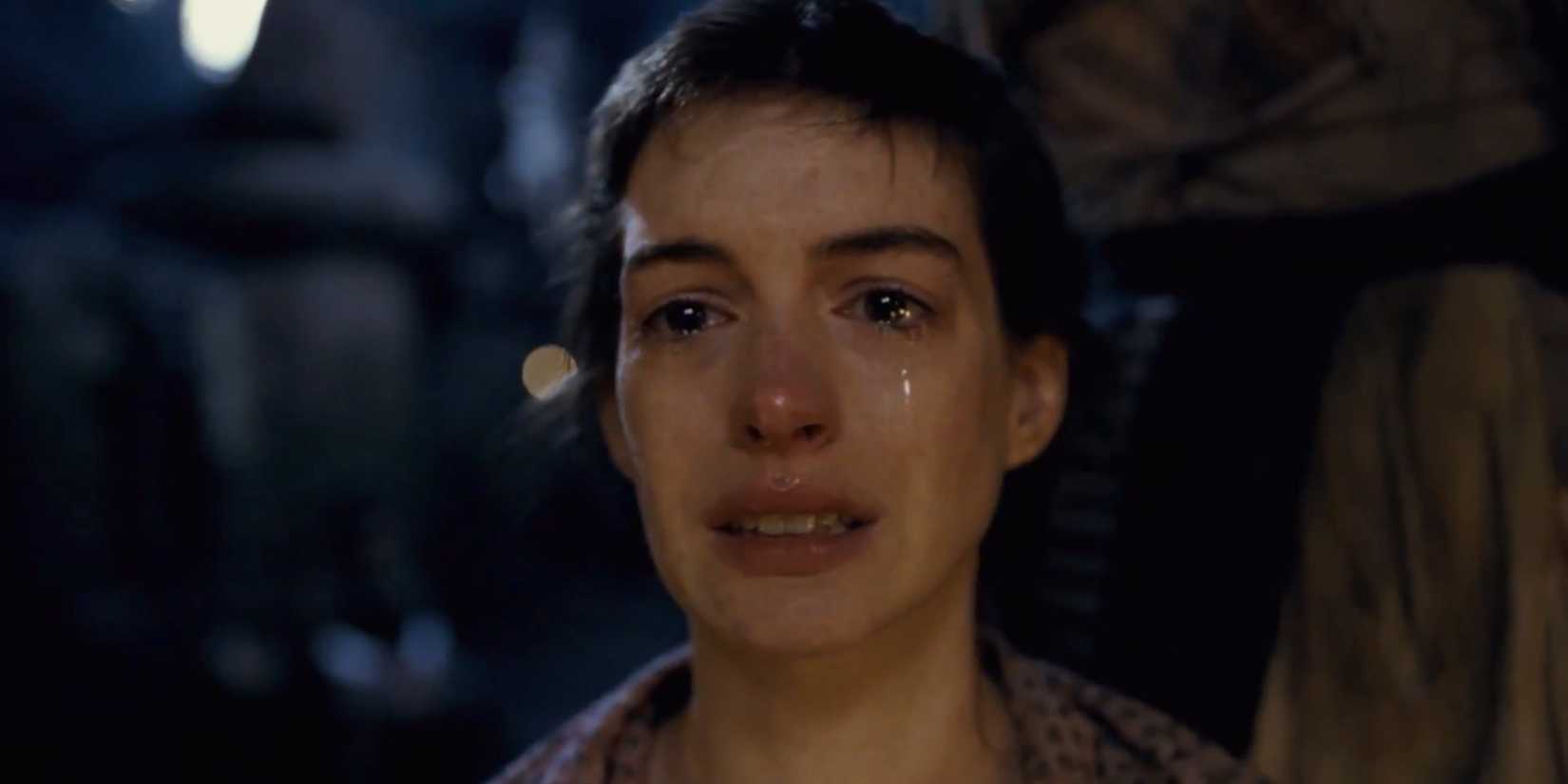 Anne Hathaway crying in Les Miserables