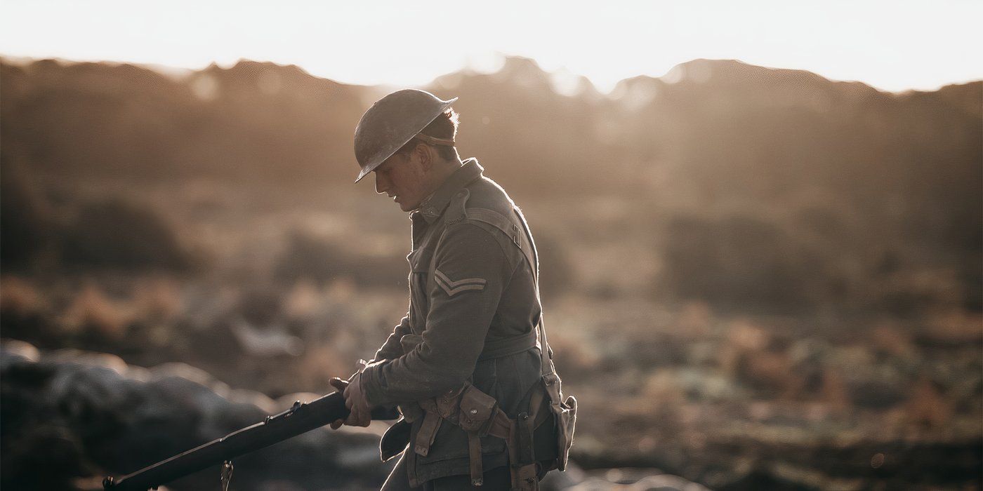 Before Dawn 2024 showing Jim Collins, played by Levi Miller in a trench by himself with a gun 