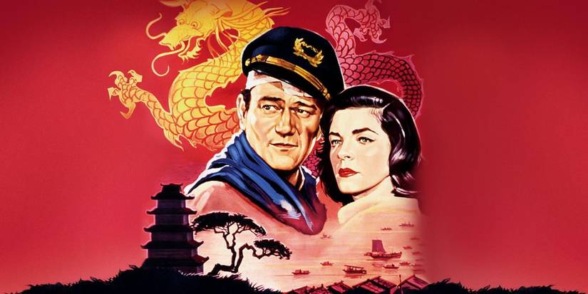 Pôster de Sangue no Estreito (Blood Alley) com John Wayne e Lauren Bacall