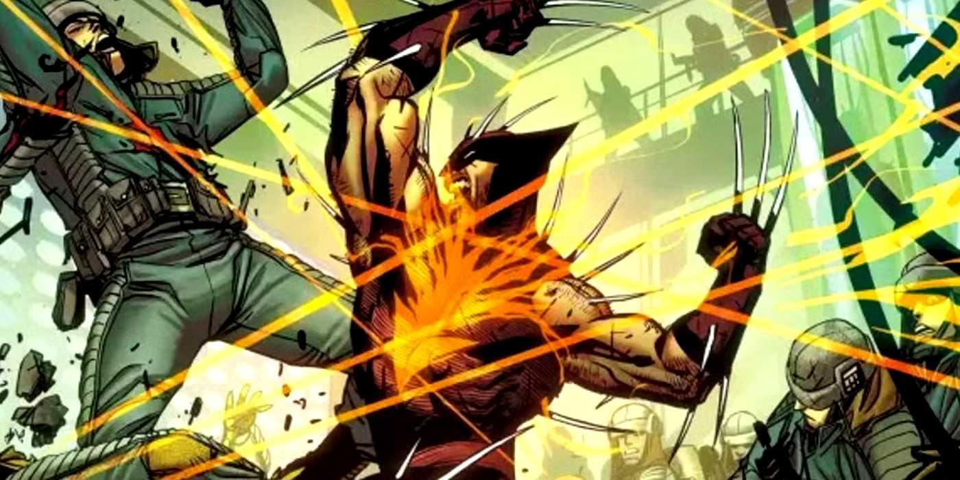 dark phoenix wolverine with claws all over his body