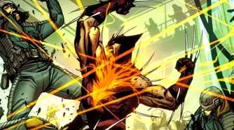 dark phoenix wolverine with claws all over his body