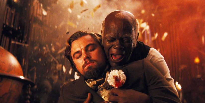 Django Unchained Calvin Candie dead in Stephen's arms