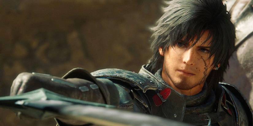Clive holding out his sword in Final Fantasy 16.