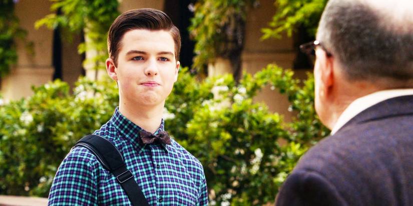 Iain Armitage as Sheldon Cooper smiling at someone in Young Sheldon season 7's finale-1