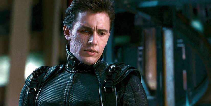 James Franco as New Goblin in Spider-Man 3 looking offscreen
