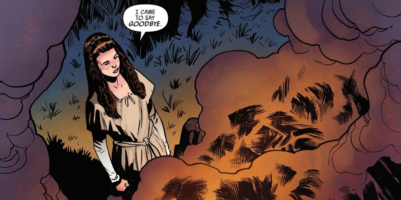 Leia Visits Darth Vader's Funeral Pyre