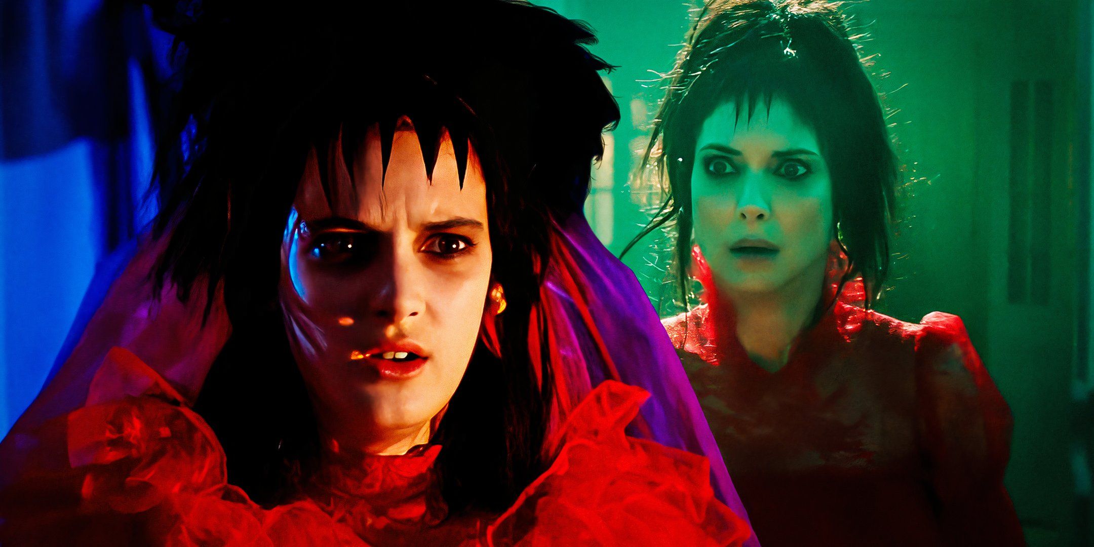 Why Lydia Deetz's Wedding Dresses Are Red In Both Beetlejuice Movies Why Lydia Deetz's Wedding Dresses Are Red In Both Beetlejuice Movies
