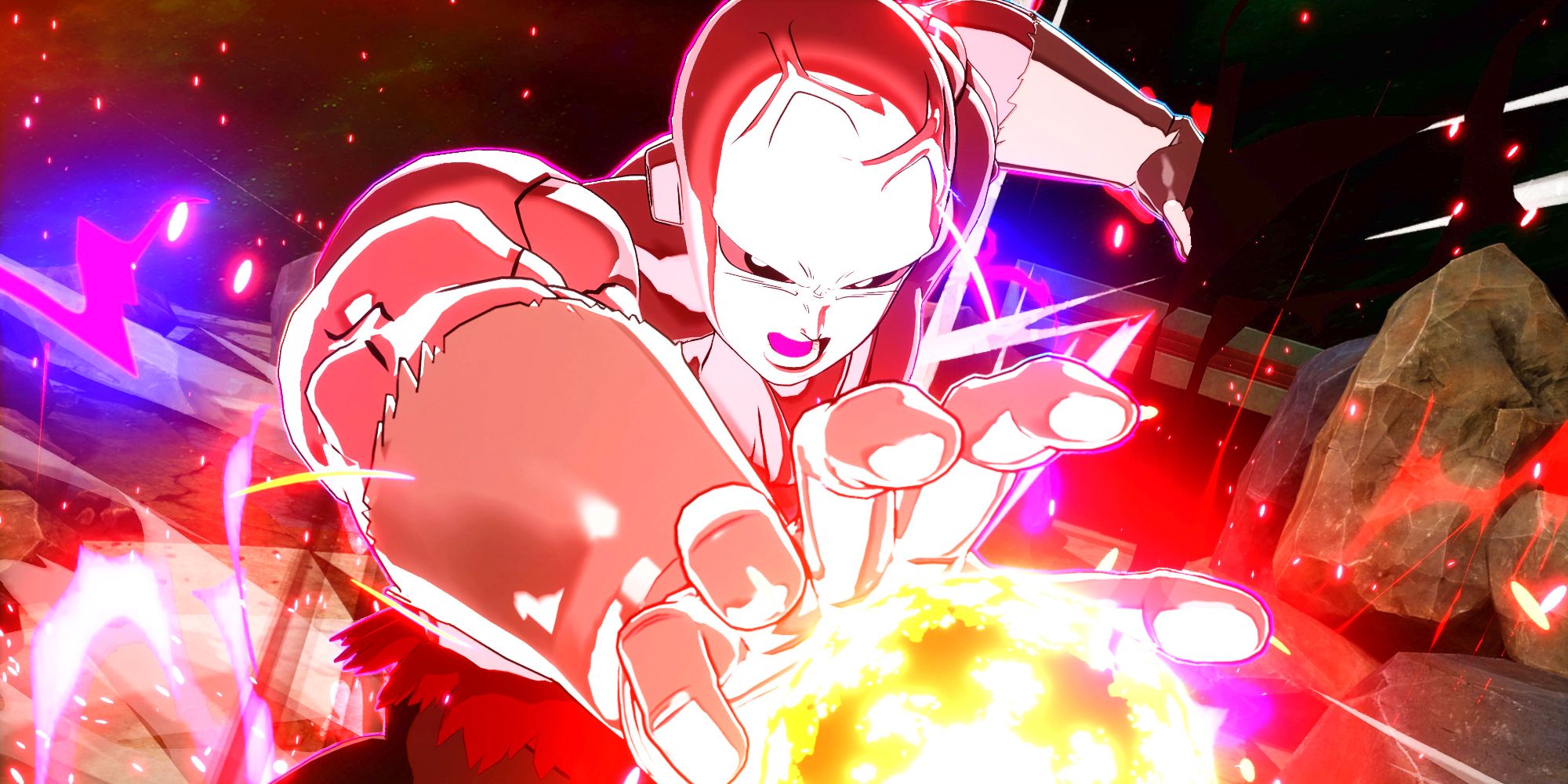 ¡Majin Buu tiene una chispa roja brillante en su mano en Dragon Ball Sparking! Cero.