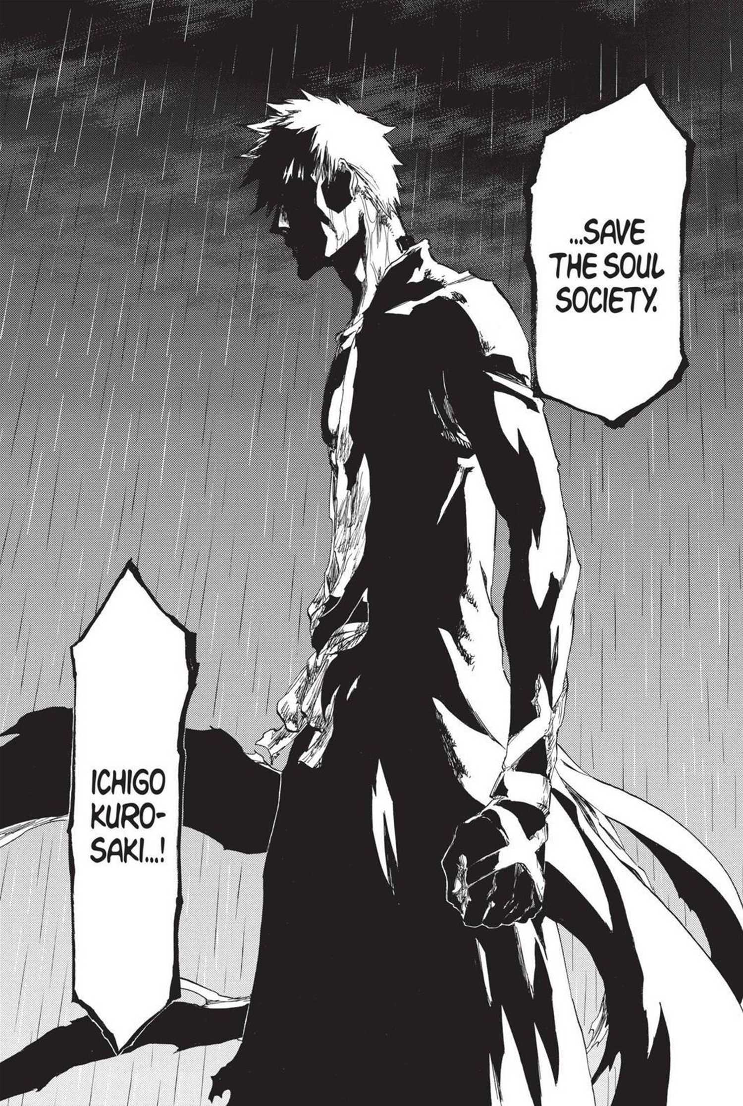 15 Most Iconic Manga Panels Of All Time 6 Manga panel of Ichigo standing in the rain