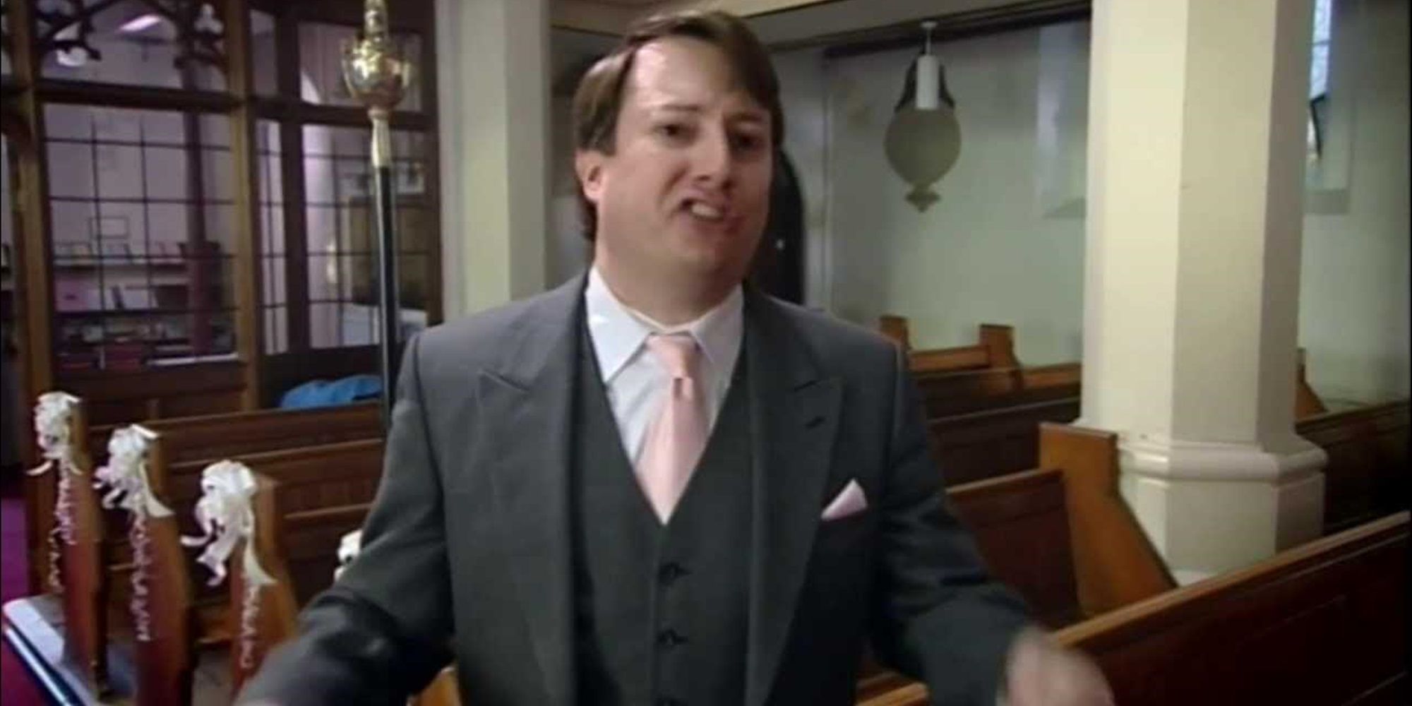 Mark panicking at his wedding in Peep Show