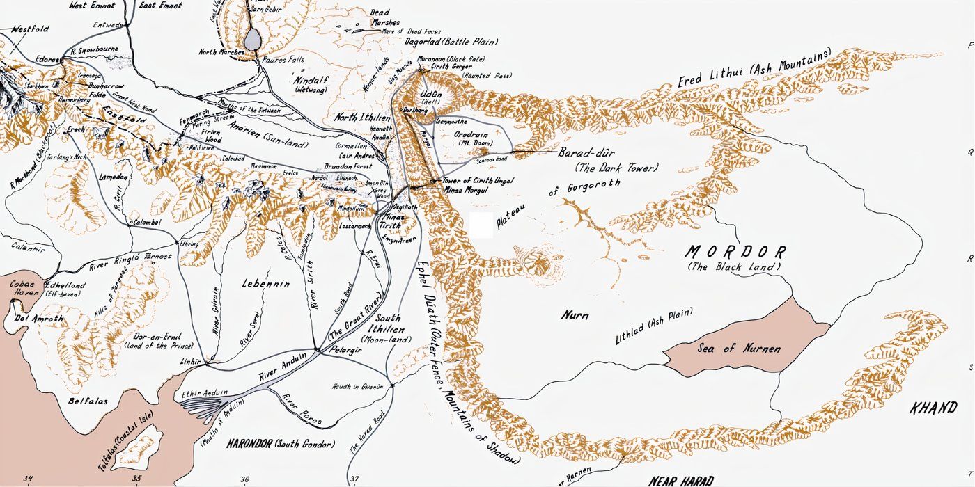 Explicación del mapa del Señor de los Anillos: todas las ubicaciones de la Tierra Media