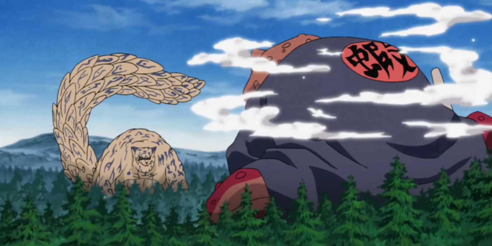 Naruto kaiju fights Gamabunta and Shukaku