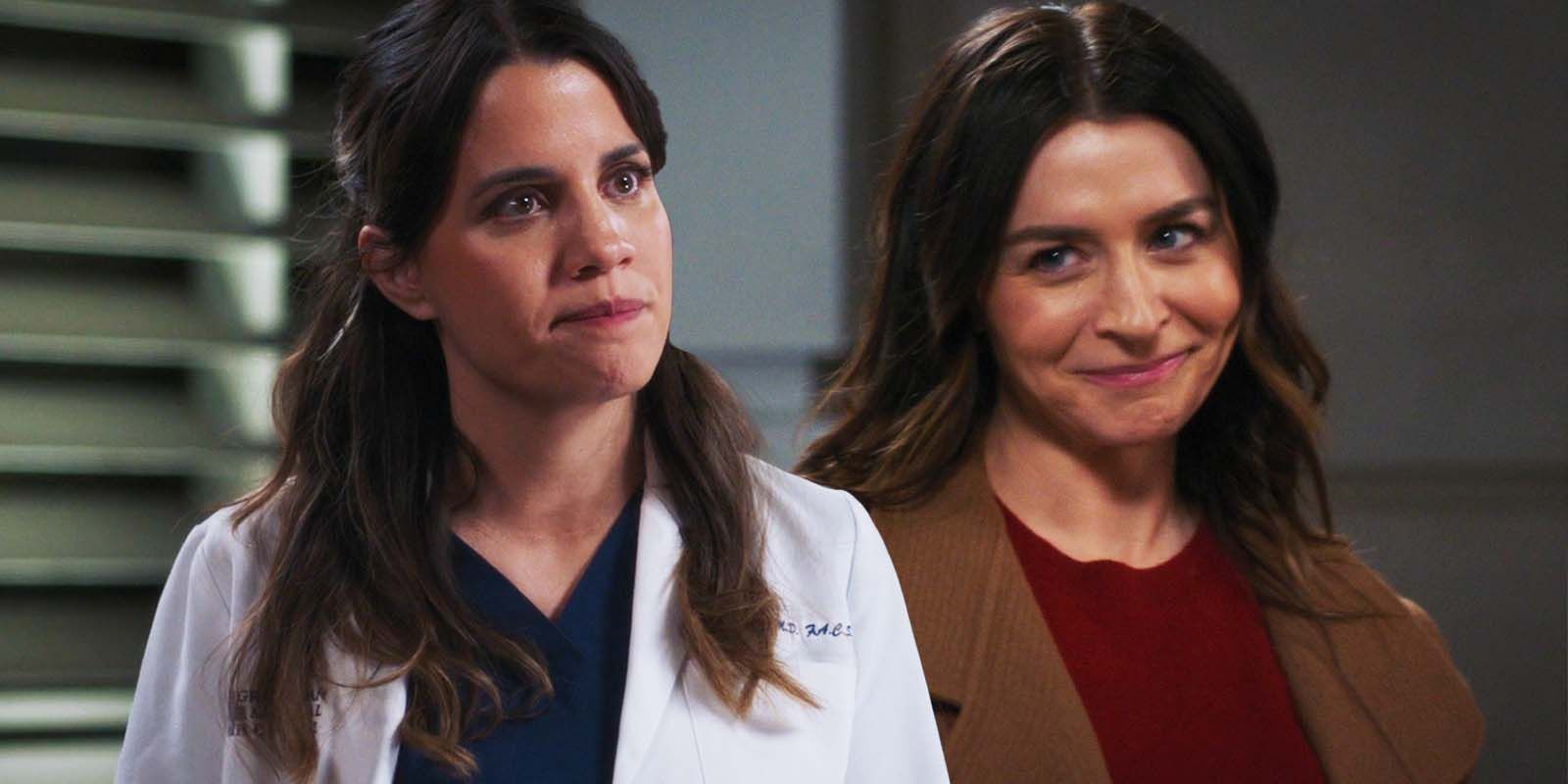 Natalie Morales as Monica Beltran and Caterina Scorsone as Amelia Shepherd in Grey's Anatomy season 21, episode 5-2