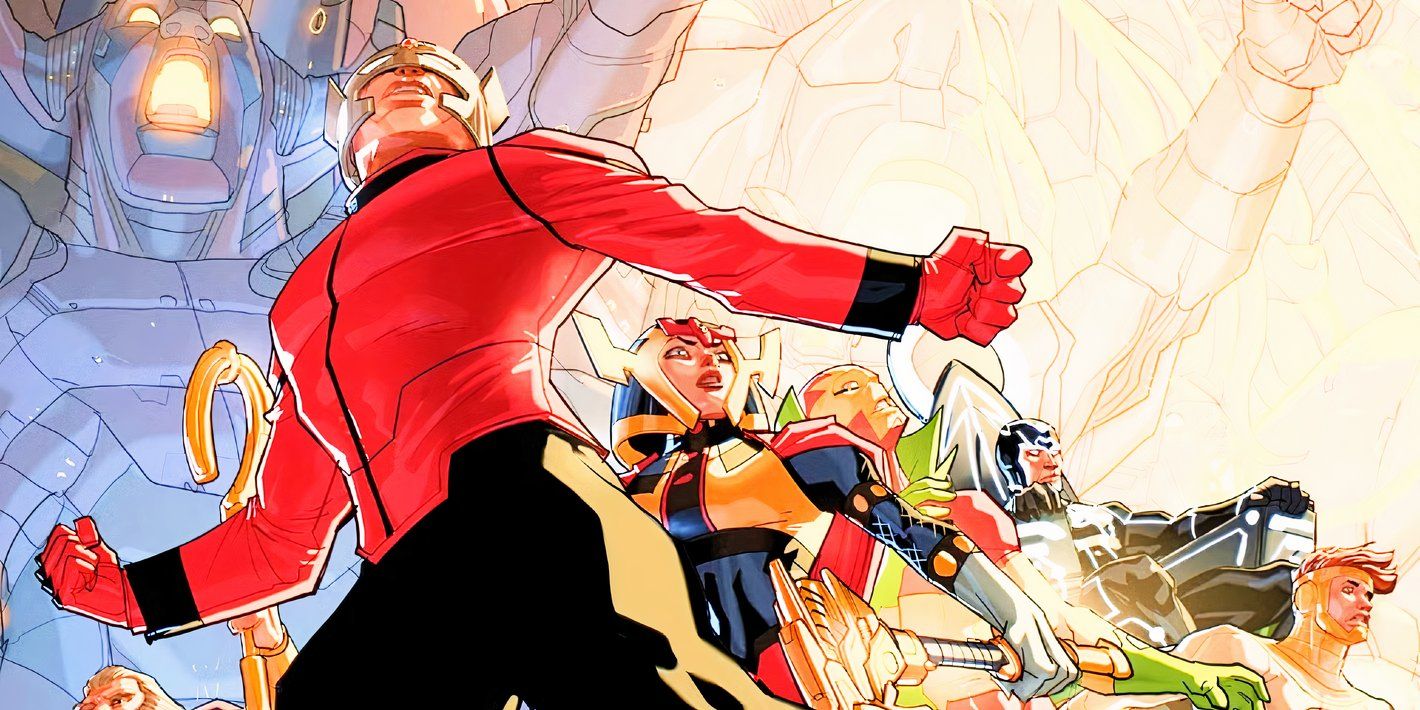 Orion at the front of the cast of New Gods