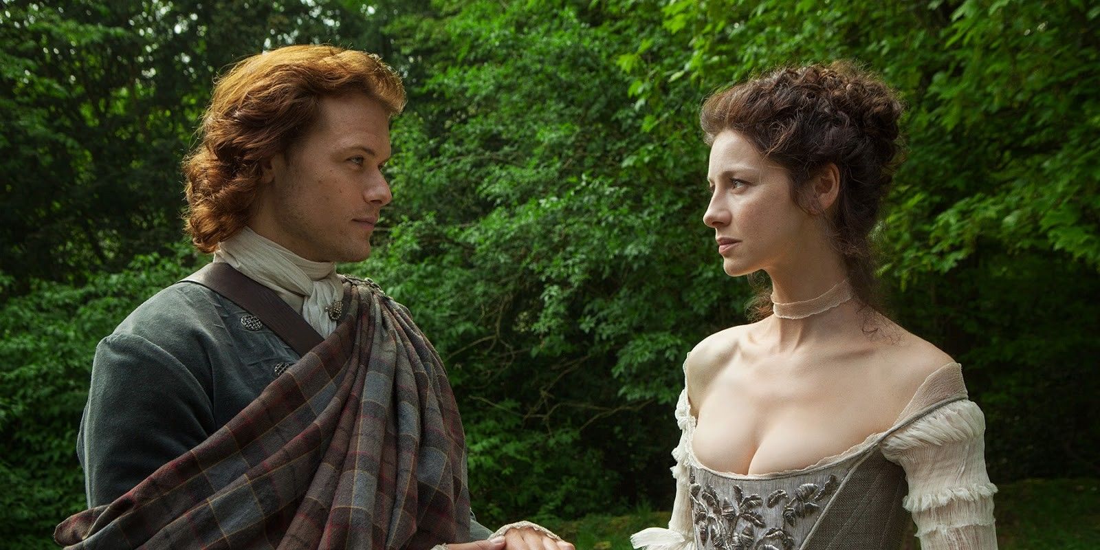 Claire and Jamie in the Outlander episode The Wedding