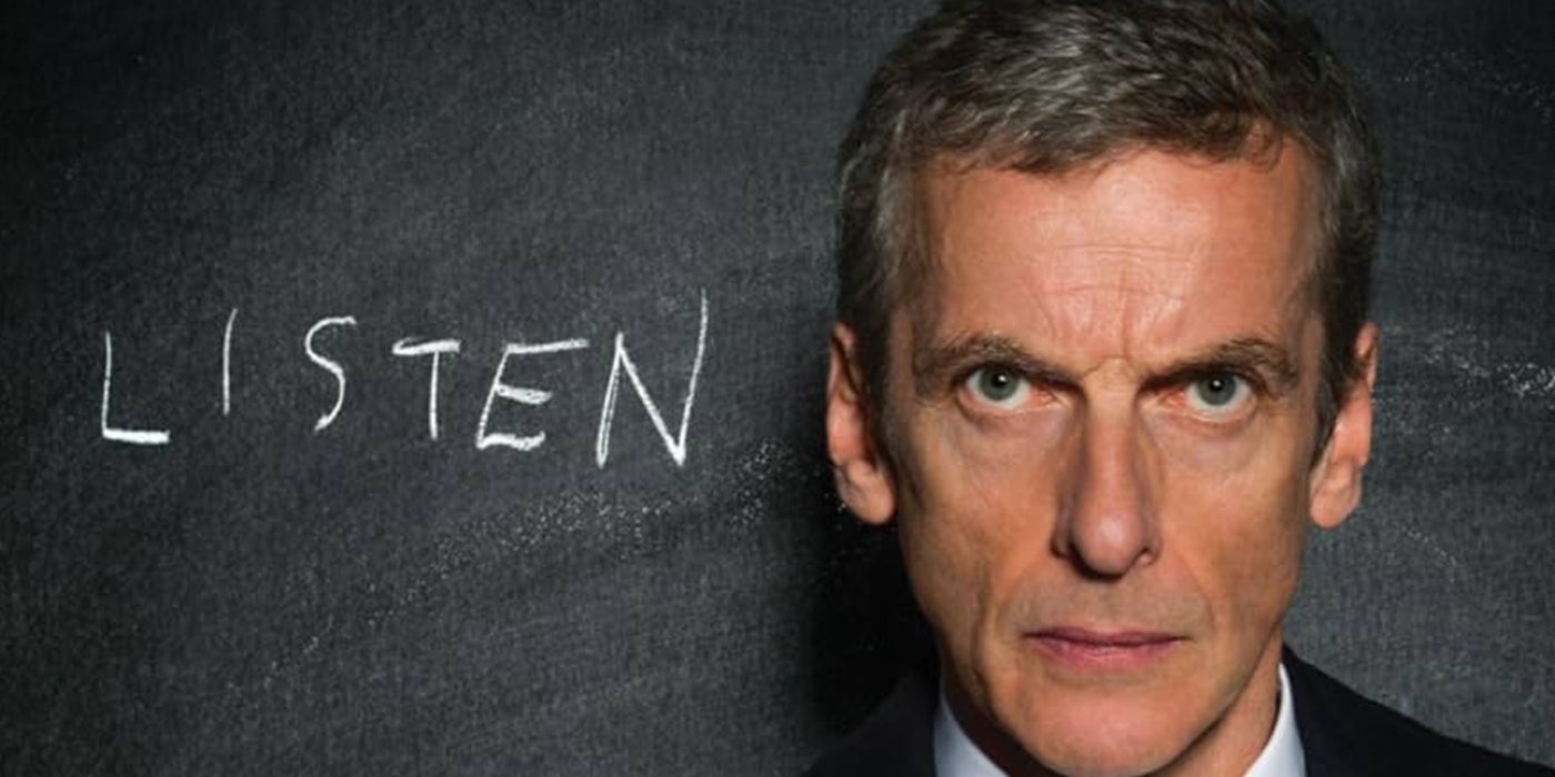 peter capaldi in promo image for 'listen' episode of doctor who