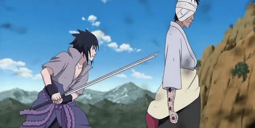 sasuke fighting danzo in naruto