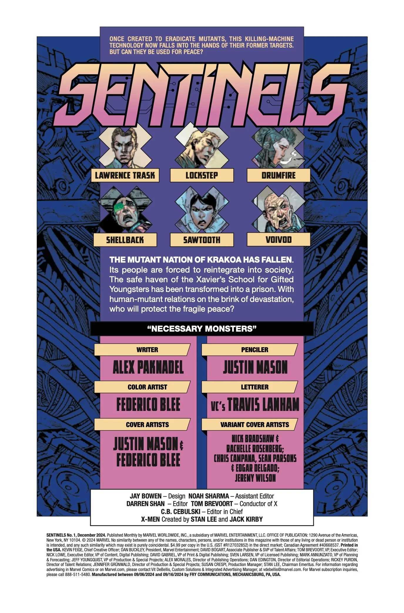Sentinel Program Marvel Marvel's New Sentinel Team Officially Debuts, With the Darkest Possible ...