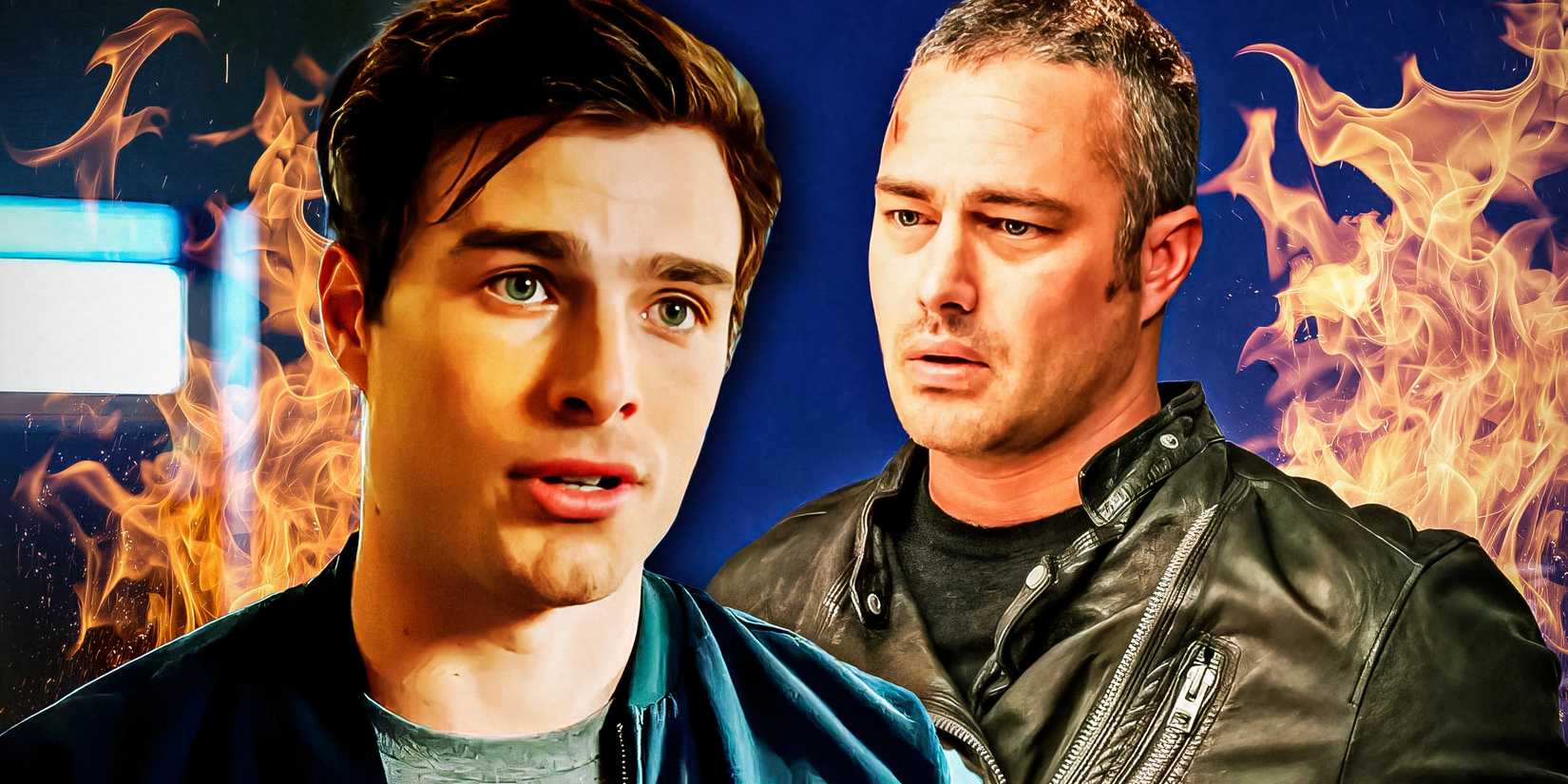 Jack Damon and Kelly Severide in Chicago Fire.