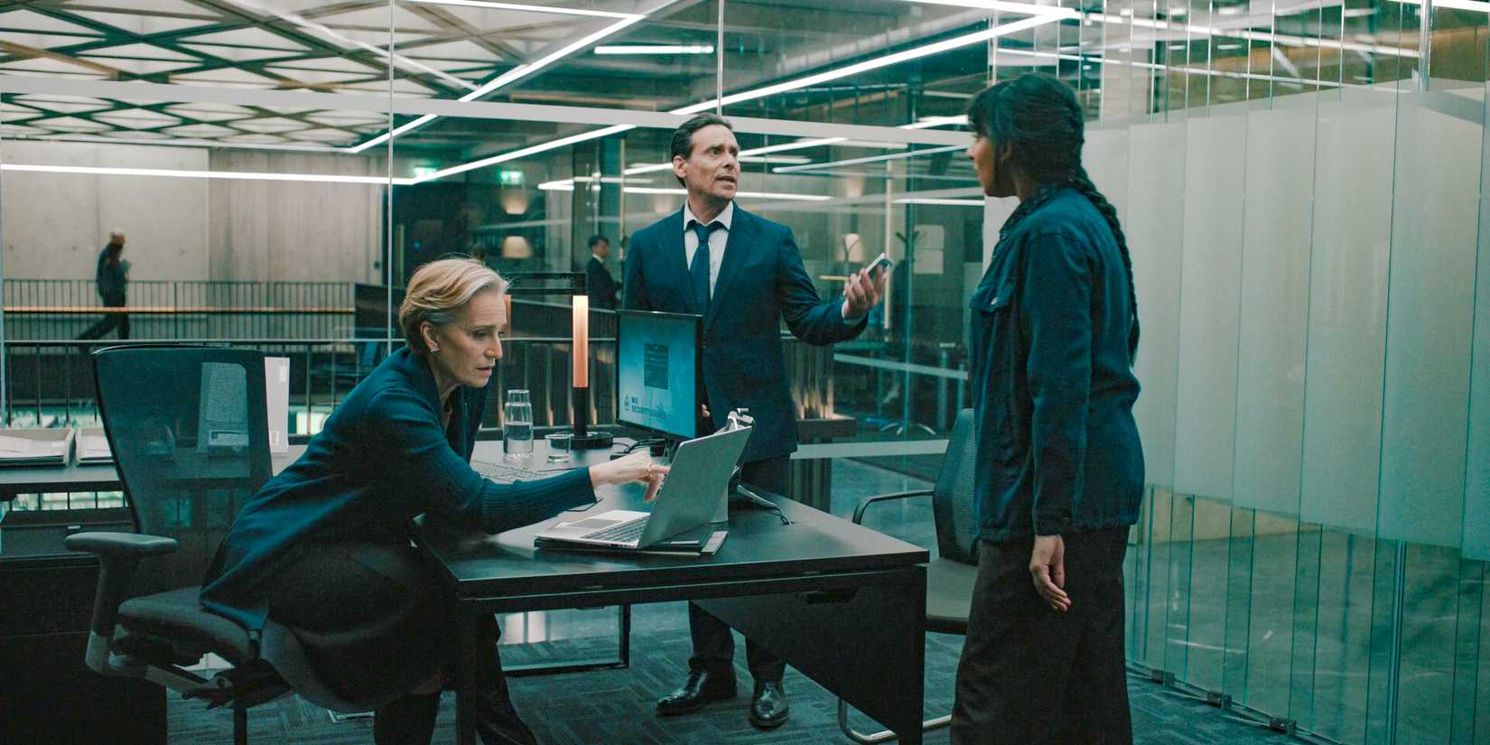 Diana, Claude and Giti in a meeting in Slow Horses Season 4 Episode 5
