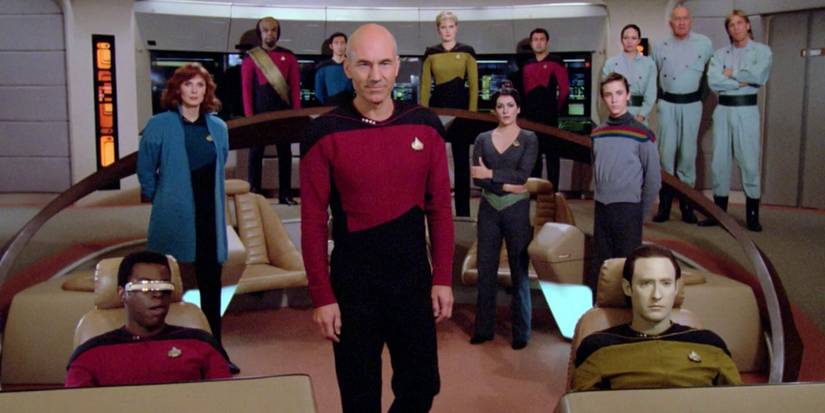 Star Trek TNG Home Soil Enterprise bridge crew
