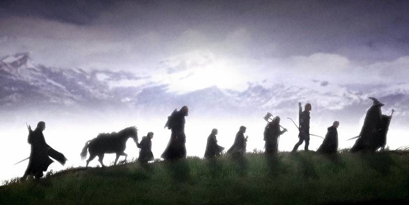 The Fellowship Walking in Lord of the Rings