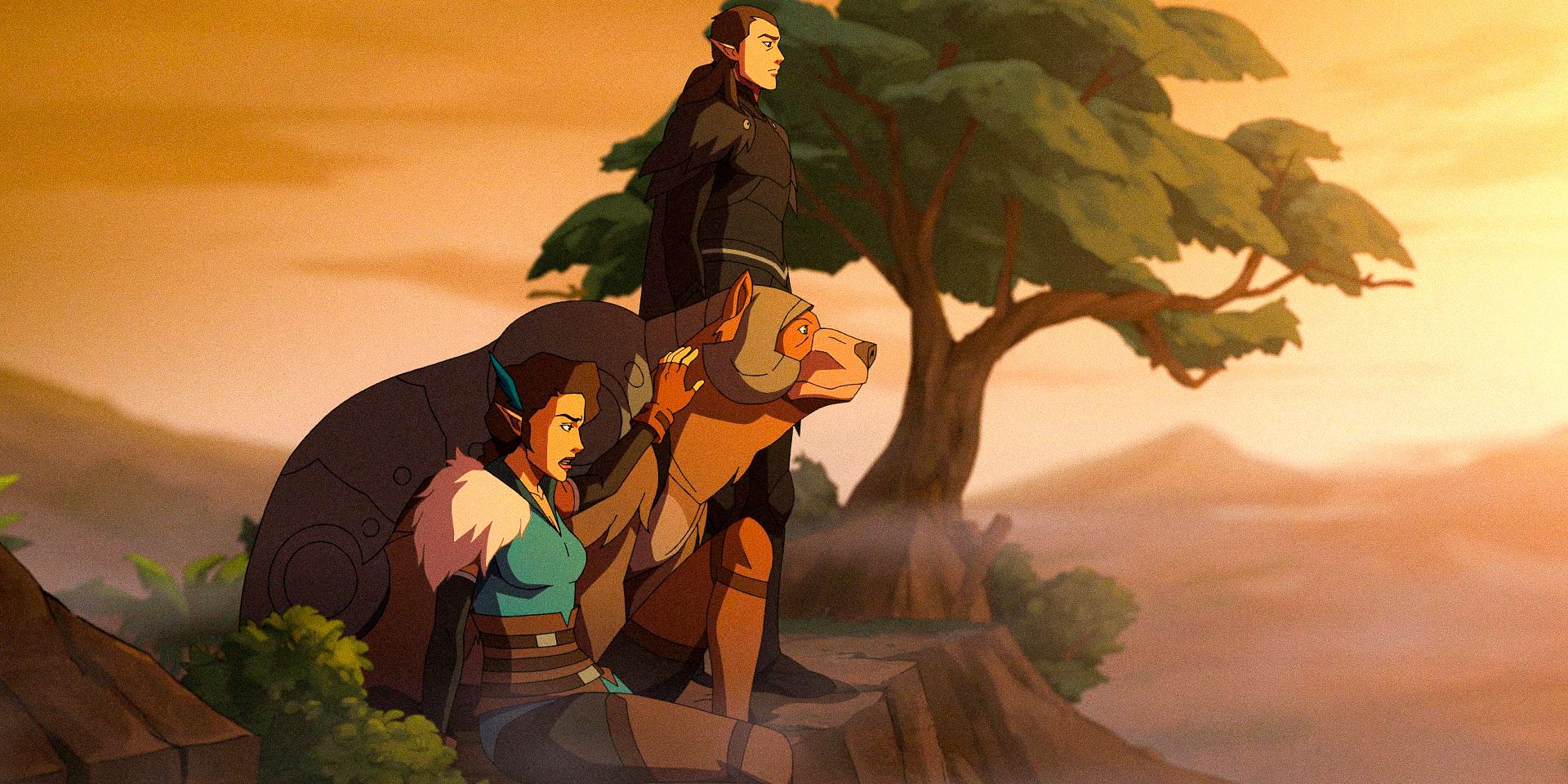 Vex, Vax and Trinket watching the horizon while talking about percival in The Legend of Vox Machina - Season 3 Episode 11