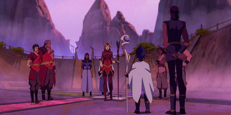 Keyleth faving the council in The Legend of Vox Machina - Season 3 Episode 10