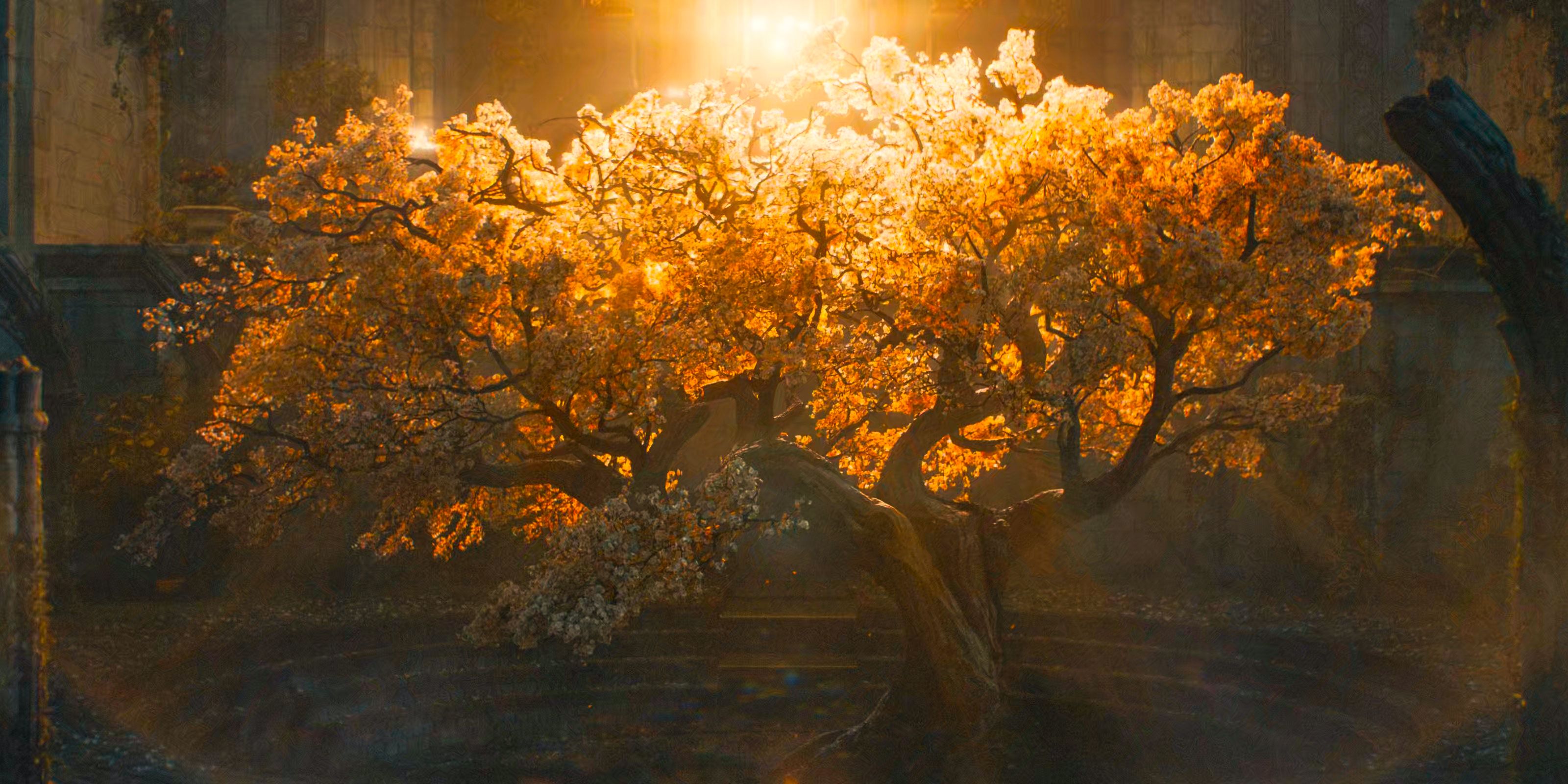 One of the trees of Valinor in The Lord of the Rings: The Rings of Power Season 2 Episode 8