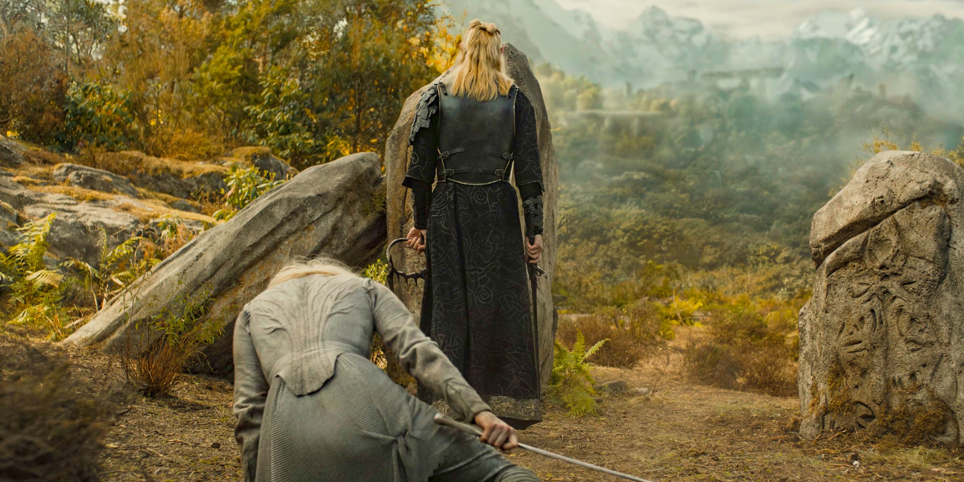 Galadriel is defeated by Sauron after fighting in The Lord of the Rings: The Rings of Power Season 2 Episode 8