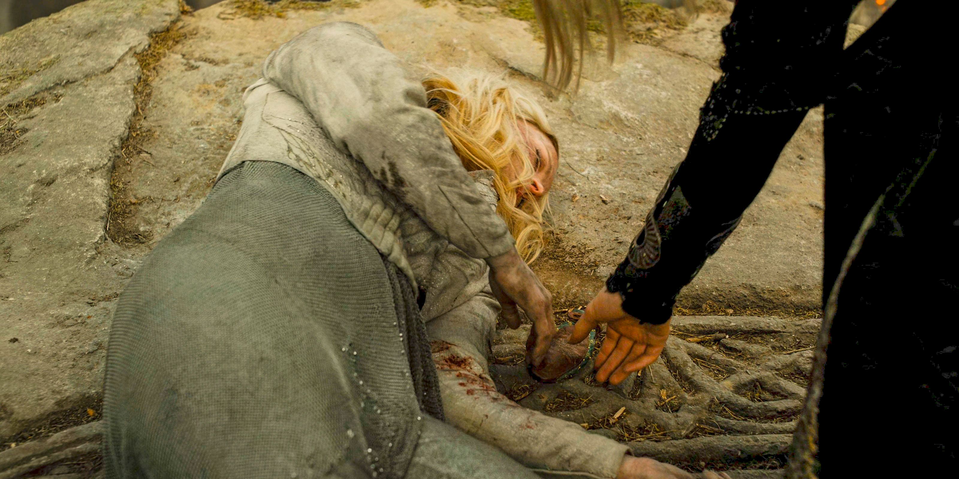 Sauron severely injures Galadriel and takes the nine Rings of Men in The Lord of the Rings: The Rings of Power Season 2 Episode 8