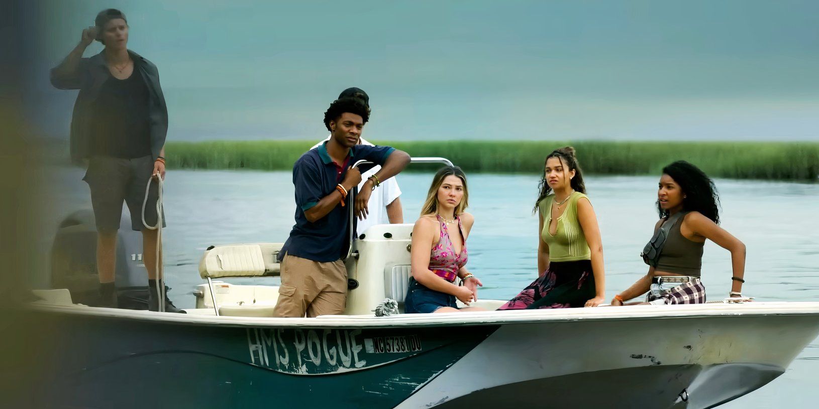 The Pogues in a boat from Outer Banks season 4 