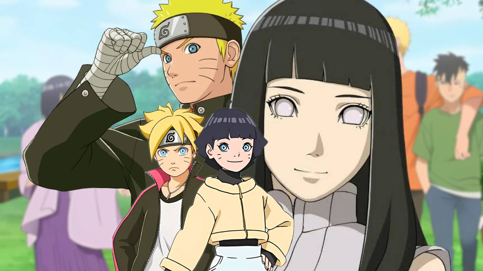 The Uzumaki Family featuring Naruto, Hinata, Boruto, and Himawari edited in one picture