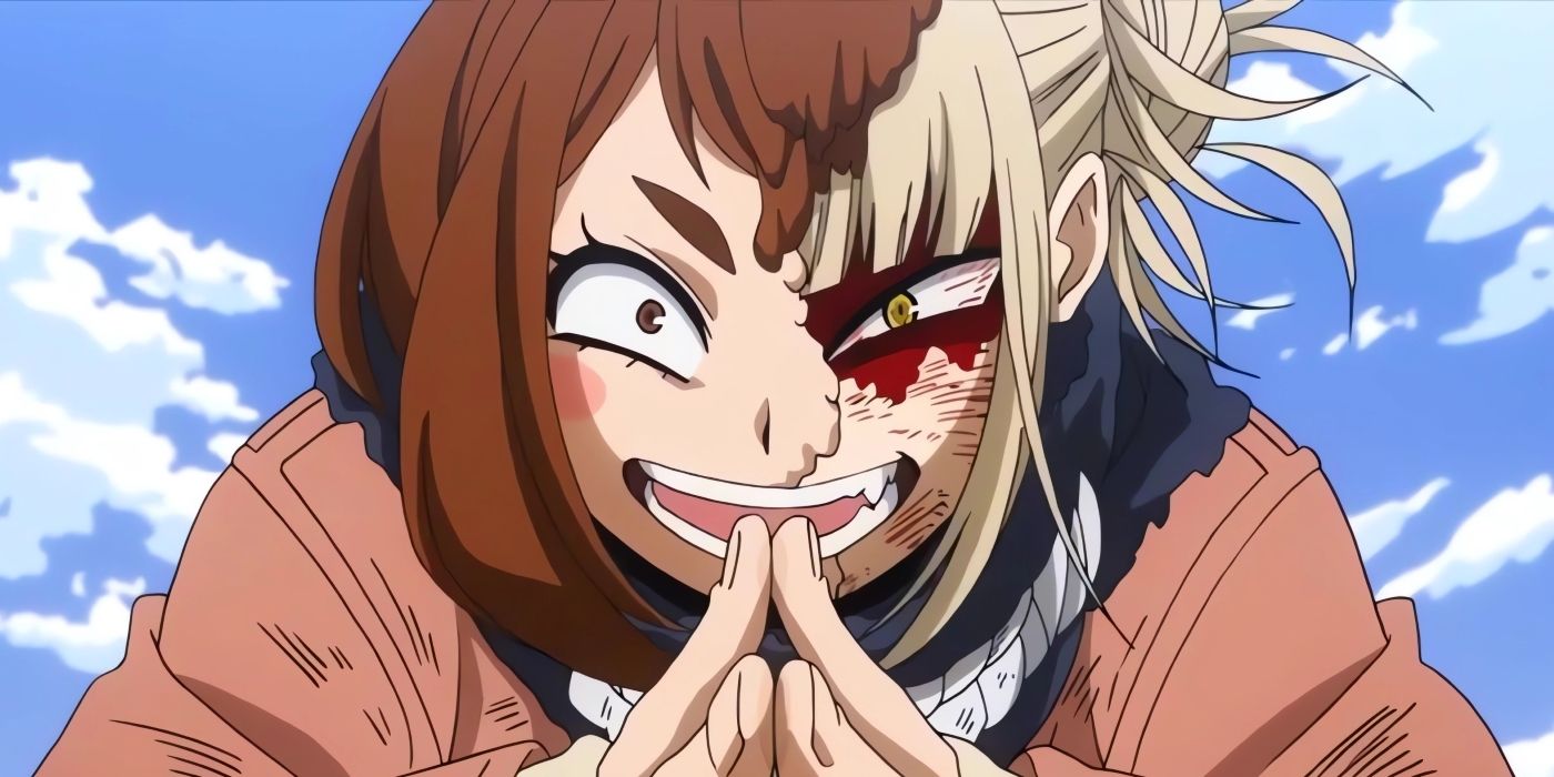 Toga's face melting after trying to become Uraraka for the first time.