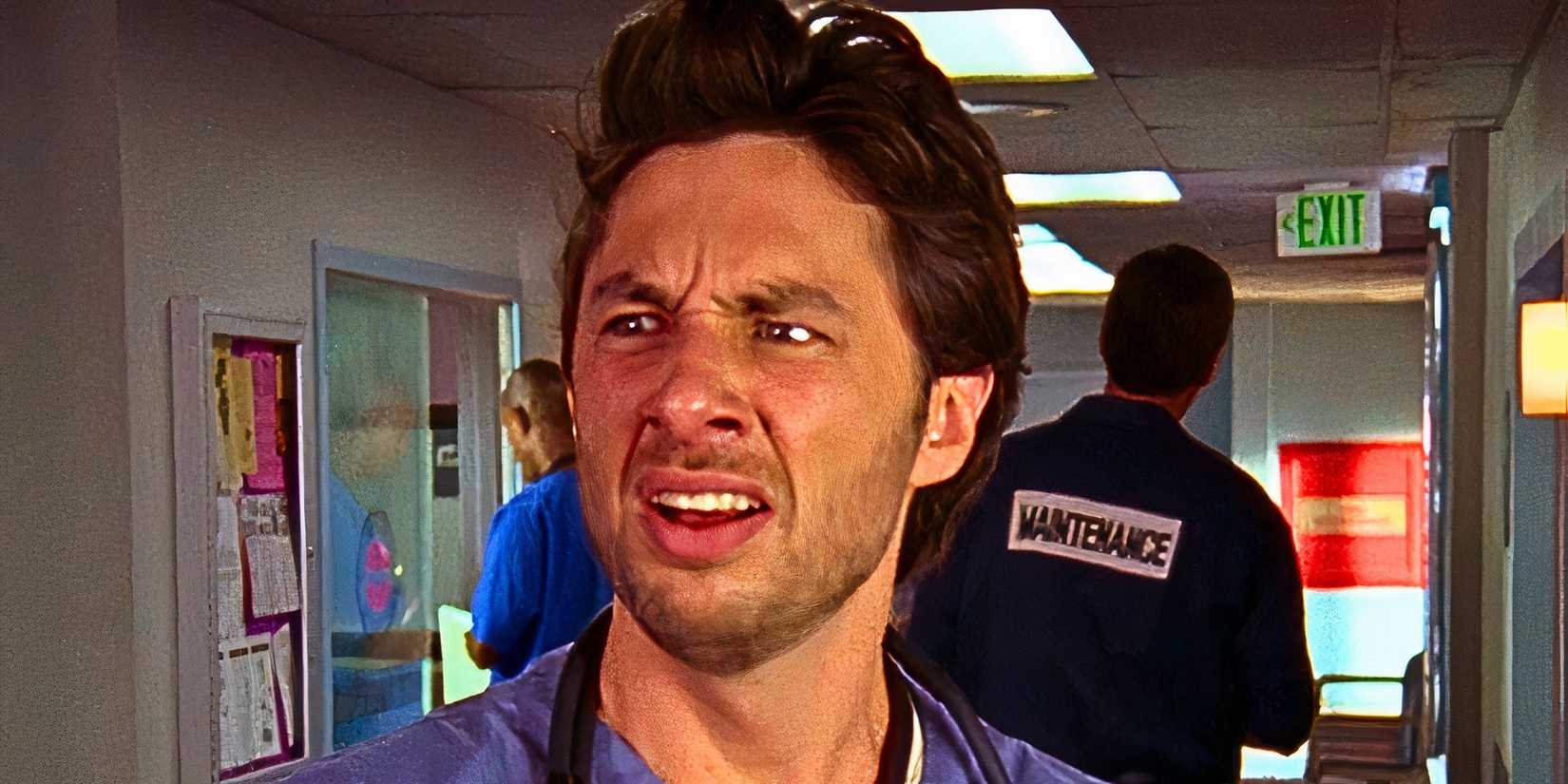 Zach Braff looking confused as JD in ScrubsZach Braff looking confused as JD in Scrubs