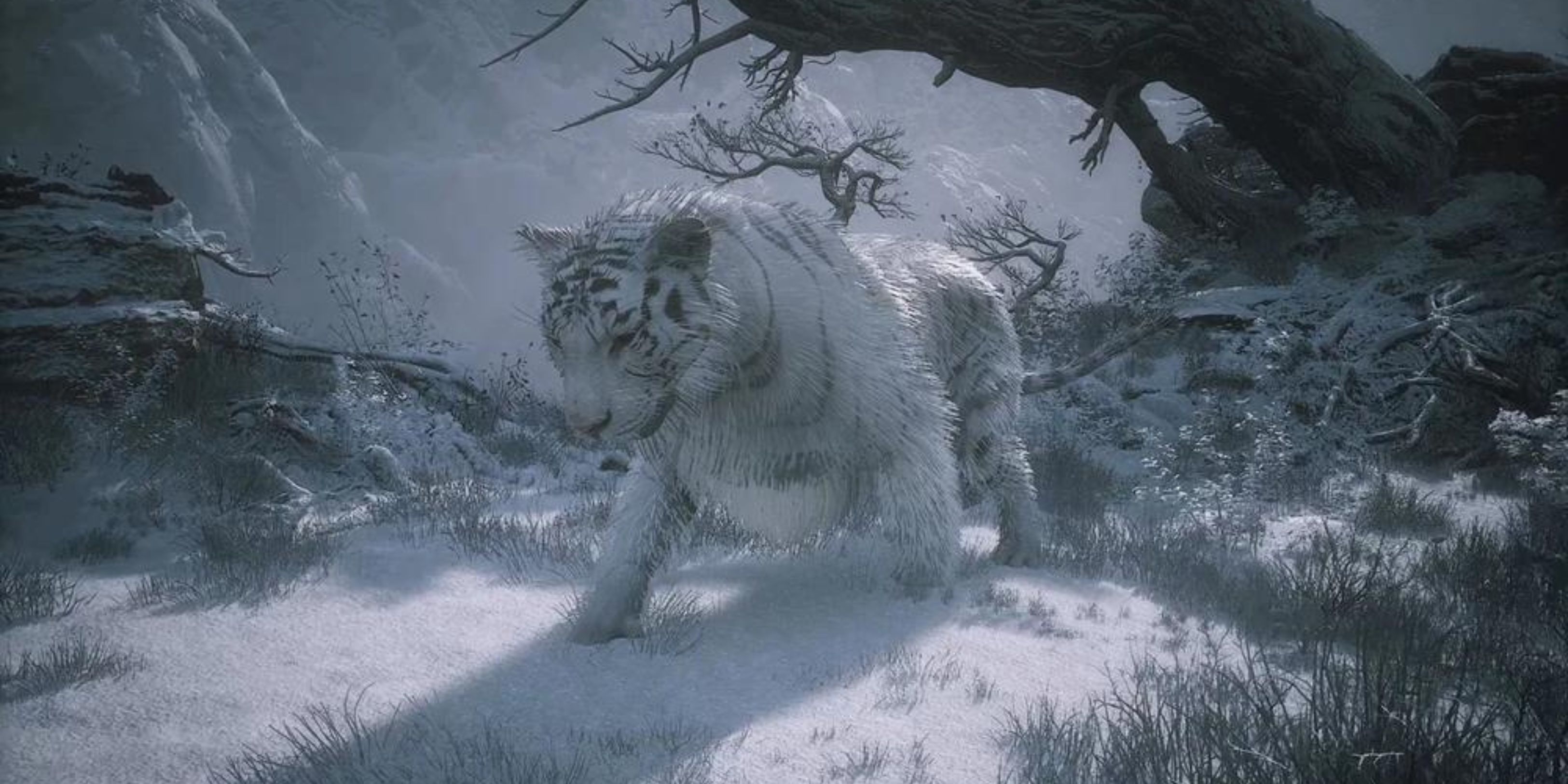 Erlang the Sacred Divinity white tiger form.