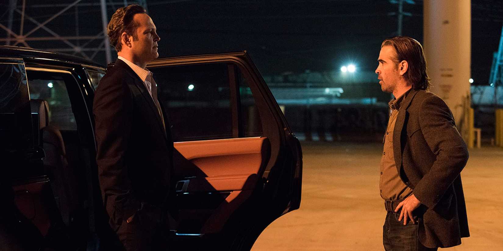 Vince Vaughn talking to Colin Farrell in True Detective season 2