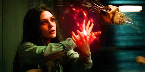 Wanda Maximoff playing with boxes in Captain America The Winter Soldier