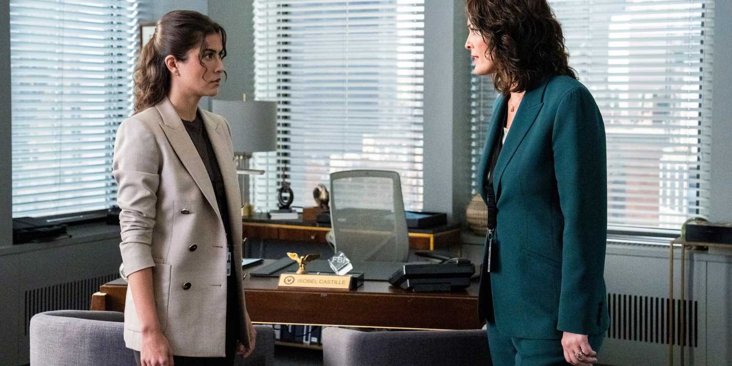 FBI Isobel and Syd standing face to face in Isobel's office arguing