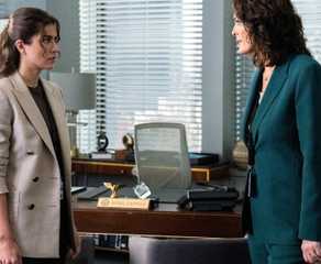 FBI Isobel and Syd standing face to face in Isobel's office arguing
