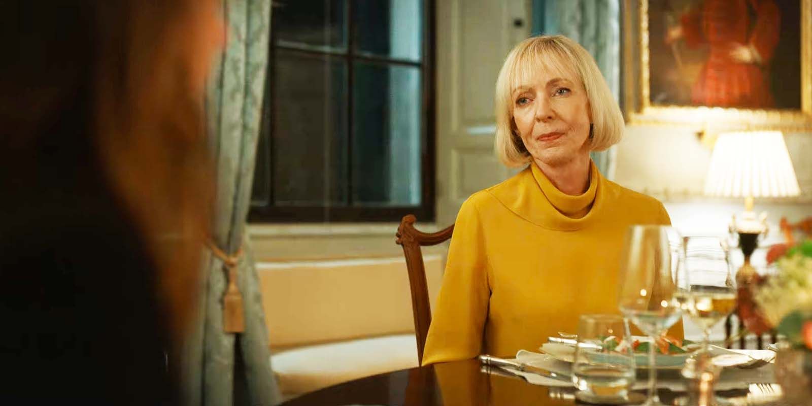 Allison Janney as Grace Penn sitting for dinner in The Diplomat season 2, episode 5