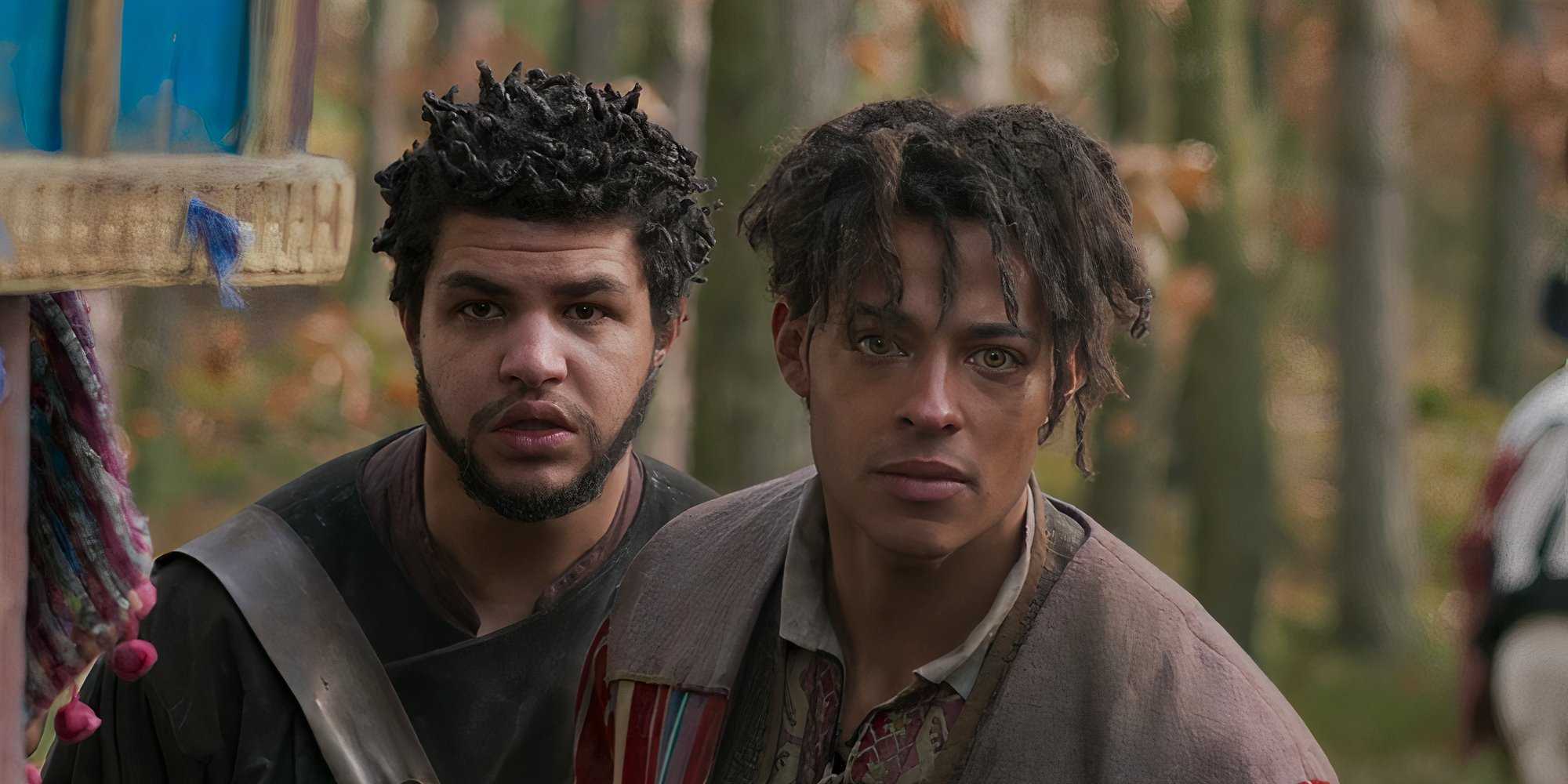 Aram and Perrin Aybara in the woods in The Wheel of Time