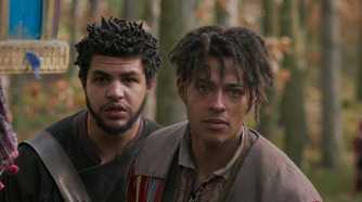 Aram and Perrin Aybara in the woods in The Wheel of Time